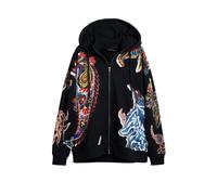 Desigual Sudadera con cremallera azul / rojo / negro / blanco S-M azul / rojo / negro / blanco