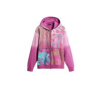 Desigual Sudadera con cremallera 'Floral' turquesa / oliva / rosa / magenta M turquesa / oliva / rosa / magenta