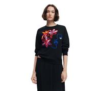 Desigual Sudadera de Manga Larga para Mujer, Negro, XL