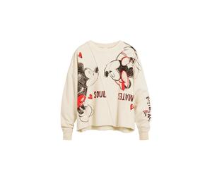 Desigual Sudadera 'Mickey and Minnie Mouse™' beige / rojo / negro M EUR