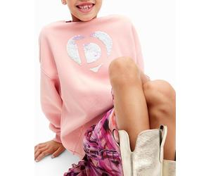 Desigual Sudadera oversize de niña con imagotipo corazón. Rosa 10 Años