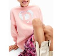 Desigual Sudadera oversize de niña con imagotipo corazón. Rosa 6 Años