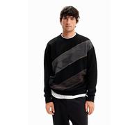 Desigual Sweat_Amadeo Sudadera, Negro, S para Hombre