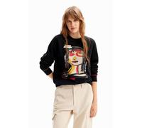 Desigual Sweat_MACA4 Cardigan Sweater, Black, S Women's
