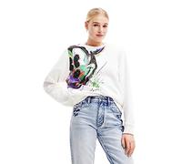 Desigual Sweat_Mickey Arty Sudadera, Blanco, XL para Mujer
