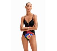 Desigual Swim_panter Traje de baño de una Pieza, Negro, XS para Mujer