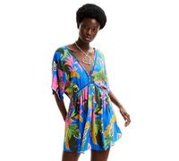 Desigual Desigual - Vestido túnica tropical de mujer. Azul Talla 44