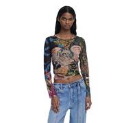 DESIGUAL T-SHIRT MANICHE LUNGHE DONNA NERO