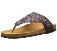 Desigual Tajmahal Flowers, Sandalias con Tira a T Mujer, Negro (Black 2000), 37 EU