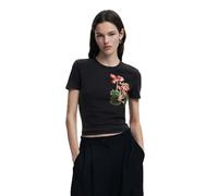 Desigual TS_Botanical_Lacroix T-Shirt, Negro/Blanco, L Women's