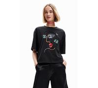 Desigual TS_Face 2000 Camiseta, Negro, L Mujeres