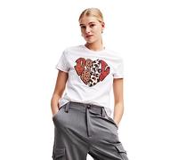 Desigual TS_Heart Camiseta, Blanco, L para Mujer