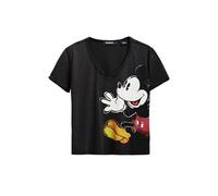 Desigual TS_Mickey Joker T-Shirt, Negro/Blanco, XS Women's