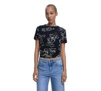 Desigual Camiseta de mujer Mickey Sketch 2000 Negro Talla S
