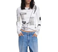 Desigual TS_Newspaper Blouse, Blanco, M Women's