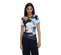 DESIGUAL T-SHIRT MANICHE CORTE DONNA NERO