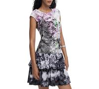 Desigual Vest_Grey_Lacroix Casual Dress, Negro/Blanco, S Women's