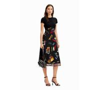 Desigual Vest_Lin_Lacroix Vestido, Negro, XS para Mujer