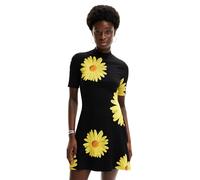 Desigual Vest_Margaritas Vestido, Negro, S para Mujer