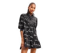 Desigual Vest_Salton Vestido, Negro, L Mujeres