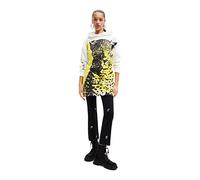 Desigual Vest_Wild Tiger, 1001 Raw Vestido Informal, Blanco, S Mujeres