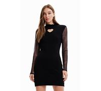 Desigual Vestido Casual para Mujer, Negro, L