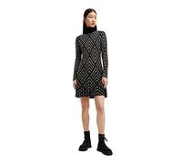 Desigual Vestido Casual para Mujer, Negro, XL