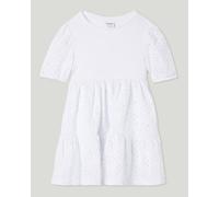 Desigual Vestido combinado bordado suizo. Blanco 5-6 Años
