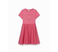 Desigual Vestido corazón strass. Rosa 3-4 Años
