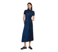 Desigual Vestido de Manga Corta para Mujer, Azul, M