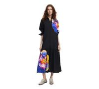 Desigual Vestido de Manga Larga para Mujer, Negro, L