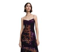 Desigual Vestido de Manga Larga para Mujer, Acabados de Material, Large