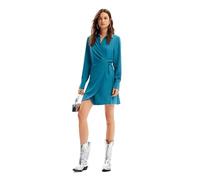 Desigual Vestido Tejido de Manga Larga para Mujer, Azul, S
