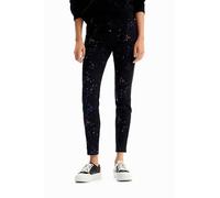 Desigual Woman Denim Long Trouser Pantalones Casuales, Negro, 38 para Mujer