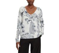 Desigual Woman Flat Knit Thin Gauge Pullover Sudadera, Blanco, M para Mujer
