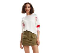 Desigual Woman Flat Knit Thin Gauge Pullover Sudadera, Blanco, S para Mujer