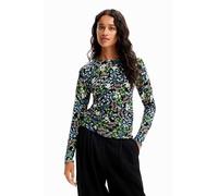 Desigual Woman Flat Knit Thin Gauge Pullover Sudadera, Negro, S para Mujer