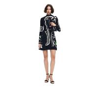 Desigual Woman Knit Dress Long Sleeve, Vestido De Las Mujeres, Black,
