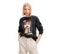 Desigual Woman Knit Sweat Long Sleeve Sudadera, Negro, XS para Mujer