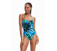 Desigual Bañador nudo tropical de mujer. Azul marino 38/S