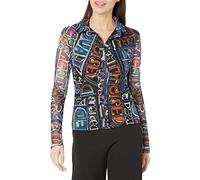 Desigual TS_Lettering 5010 Camiseta, Azul, S Mujeres