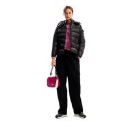 Desigual Woman Woven Padded Short Overcoat Pantalones Cortos de Lana para Mujer, Negro, L