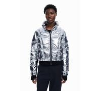 Desigual Woman Woven Padded Short Overcoat Pantalones Cortos de Lana para Mujer, Negro, M