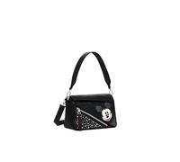 Desigual Women's Accessories - Bolsa de mano de poliuretano, color negro, Negro