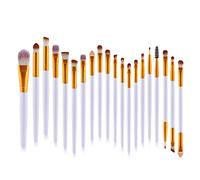 Desikixudy 20 unids/set brochas de maquillaje sombra de ojos polvo base mujeres ojos cejas labios delineador de ojos cepillo cosmético herramienta blanca