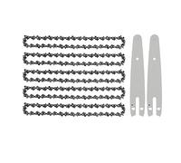 Desikixudy 5 Piezas de Cadena de Mini Motosierra de 6 Pulgadas con 2 Piezas de Barra de Cadena de de Repuesto para Mini Motosierra EléCtrica InaláMbrica PortáTil