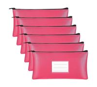 Desikixudy 6 carteras con cremallera de seguridad para depósitos bancarios, monedas, monedas, cosméticos, monedas, monedas, herramientas, aprox. 28 x 16 cm D