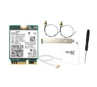 Desikixudy BE200 BE200NGW WiFi 7 Tarjeta WiFi+Kit de Antena 12DBi BT5.4 802.11AX Adaptador de Red InaláMbrico Tribanda M.2 NGFF para Win10/11