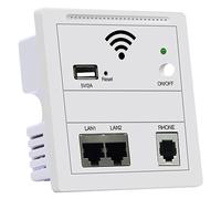 Desikixudy Panel inalámbrico AP Repetidor 300Mbps Extensor WiFi Router de pared POE, punto de acceso WiFi con carga USB POE 48V Fácil de instalar Fácil de Usar
