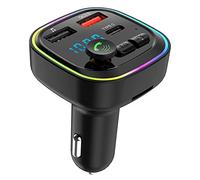 Desikixudy Transmisor FM Bluetooth adaptador para radio de coche Bluetooth PD 20W, Type-C y QC3.0, soporte TF Card/llave USB